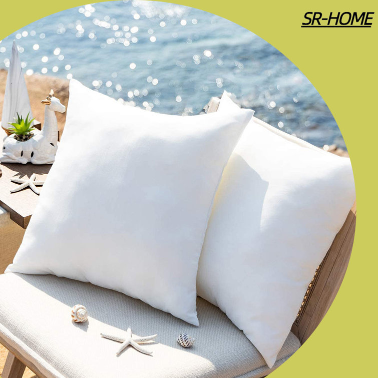 SRHOME Outdoor Pillow Inserts Pack Of 2 Square Form Water Resistant